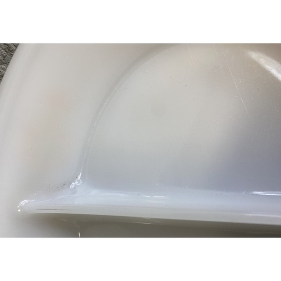 Vintage Oven Ware Milk Glass Divided Serving Dish - Picture 5 of 11